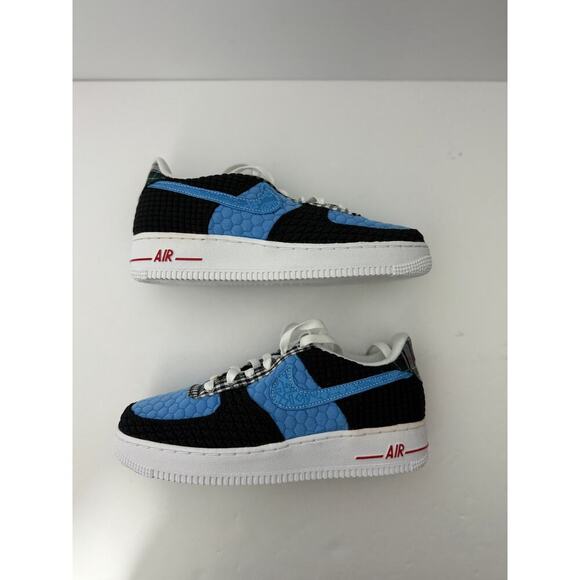 Nike Air Force 1 Low LV8 Women's 6.5 Blue Black Quilted Patchwork Sneakers RARE - Picture 2 of 5